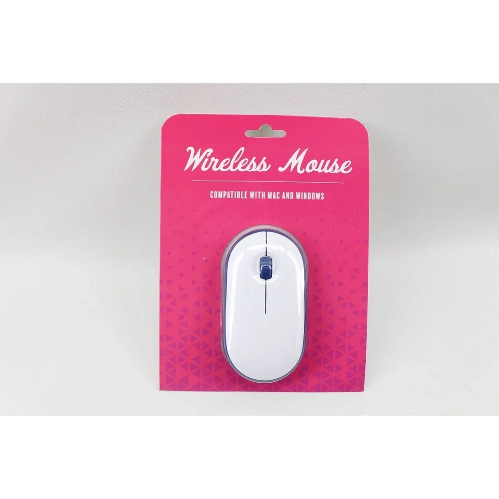 New Orbit Innovations Wireless Mouse w/ Scroll Wheel Compatible Mac/PC Blue/Wht - Picture 1 of 3